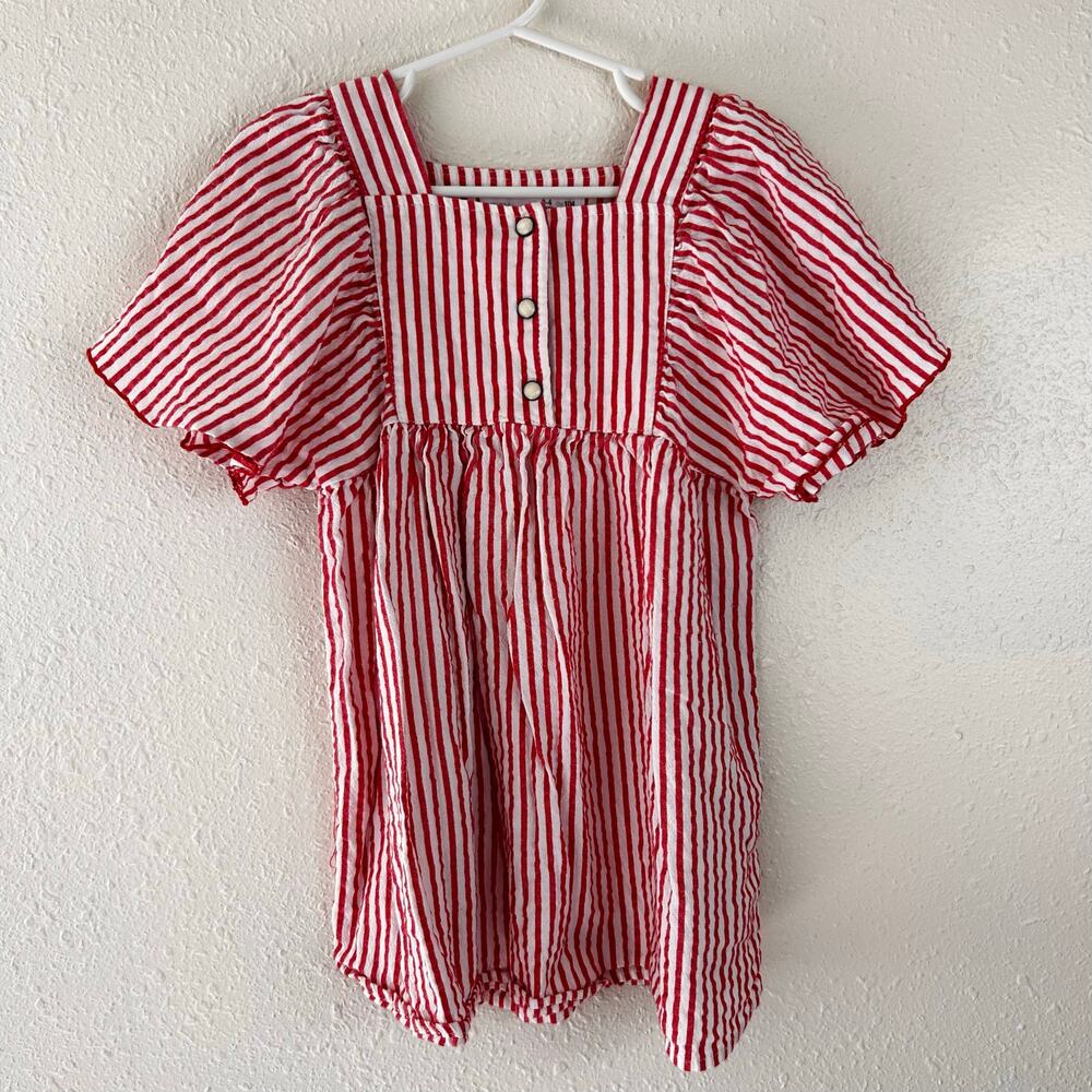 Zara Girls Striped Top Tunic Red Size 3-4 Years